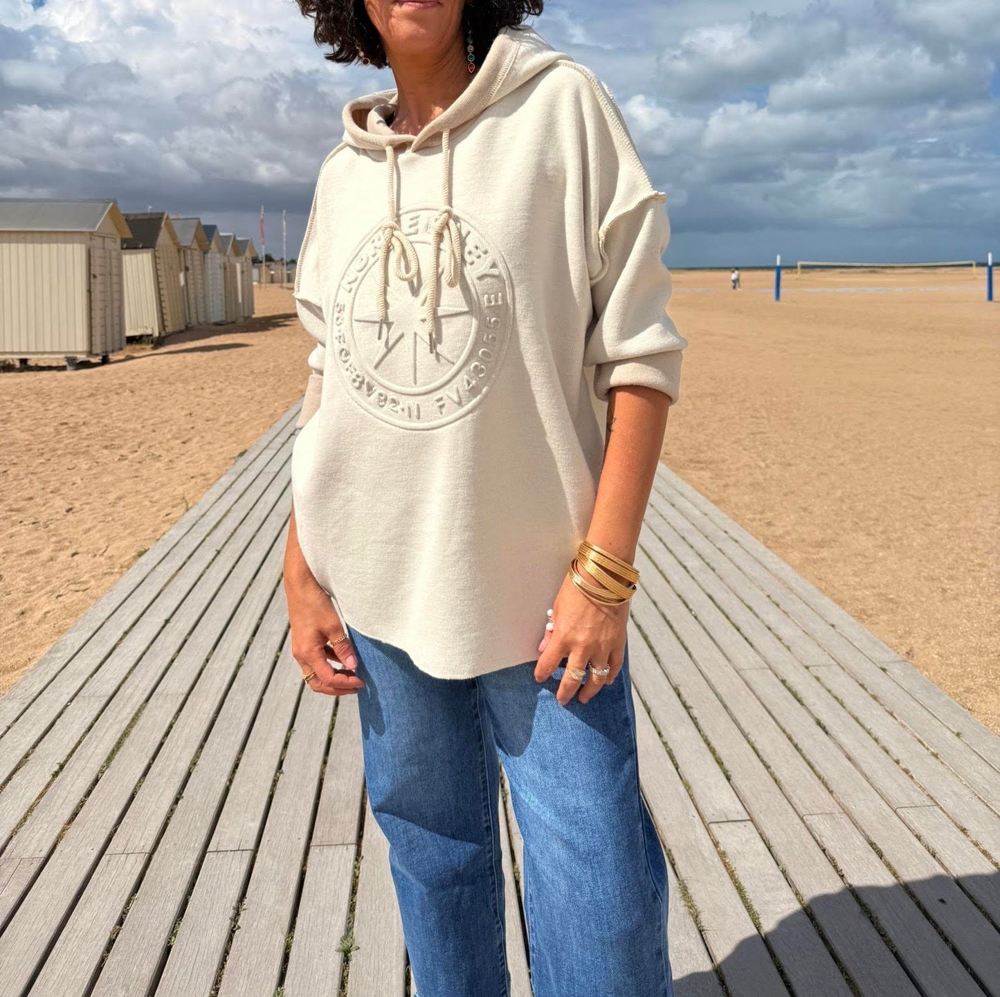 Sweat à capuche Sacha – Beige